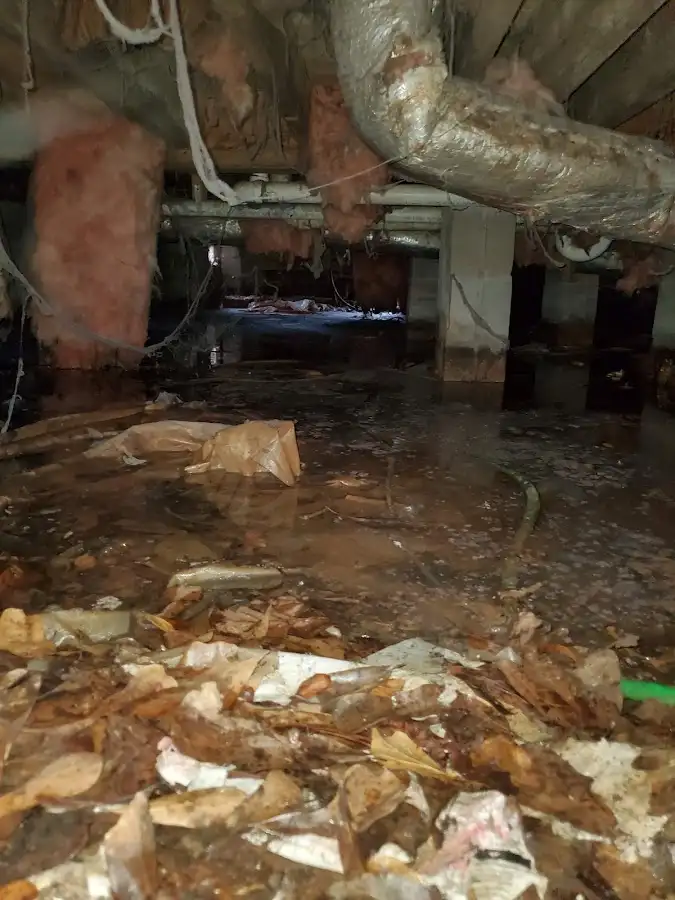 Crawl space flood assessment for Commercial Water Damage Restoration in Wethersfield